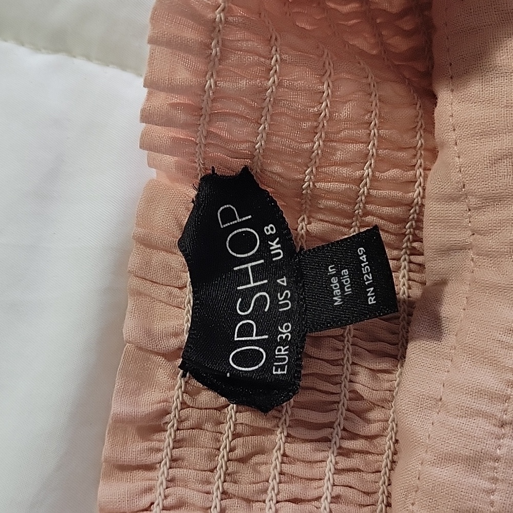 TOPSHOP ANGLAISE BRODERIE LACE HALTER TOP DRESS  4 BLUSH PINK - Picture 11 of 15